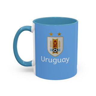 Uruguay Crest Logo Accent Coffee Mug | Light Blue 11oz 15oz