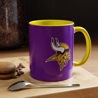 Minnesota Vikings Accent Coffee Mug – Purple & Yellow Team Logo 11/15oz