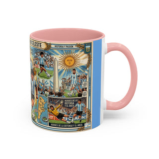 Argentina Soccer Legends Collage Mug | Accent Coffee Mug