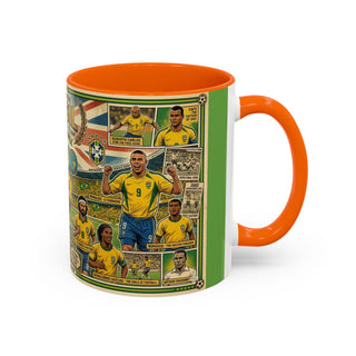 Brasil Soccer Legends Collage Mug | Accent Coffee Mug 11/15oz