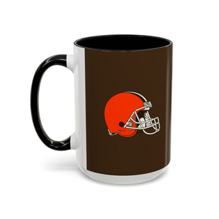 Cleveland Browns Helmet Accent Coffee Mug — Brown & Orange NFL Fan Gift (11/15oz)
