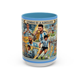 Argentina Soccer Legends Collage Mug | Accent Coffee Mug