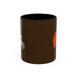 Cleveland Browns Helmet Accent Coffee Mug — Brown & Orange NFL Fan Gift (11/15oz)