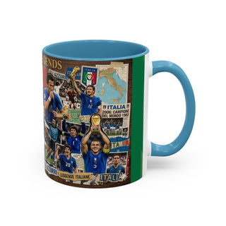 Azzurri Legends Italy Soccer Collage Accent Coffee Mug | Football Icons