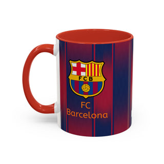 FC Barcelona Crest Coffee Mug | Accent Team Stripe Mug