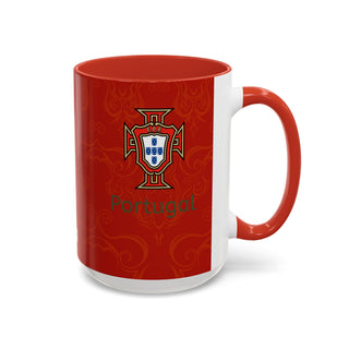 Portugal Crest Accent Coffee Mug | Red Portugal Coffee Mug