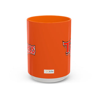 Toros Logo Accent Mug | Orange Black 11oz 15oz Ceramic