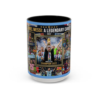 Lionel Messi Legendary Career Mug | World Cup Champion 2022 Accent Coffee Mug