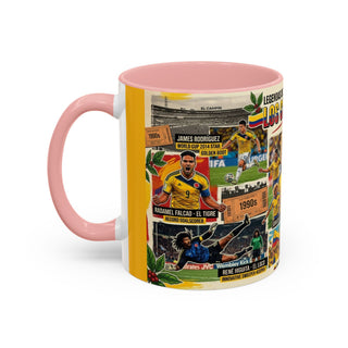 Colombian Football Legends Mug | Los Cafeteros Soccer Collage Coffee Mug