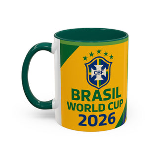 Brasil World Cup 2026 Mug | Yellow Soccer Crest, 11oz or 15oz