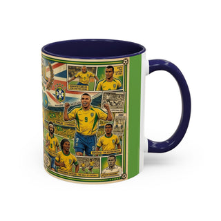 Brasil Soccer Legends Collage Mug | Accent Coffee Mug 11/15oz