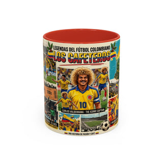 Colombian Football Legends Mug | Los Cafeteros Soccer Collage Coffee Mug