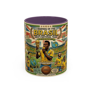 Brasil Soccer Legends Collage Mug | Accent Coffee Mug 11/15oz