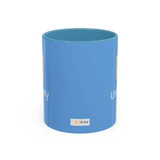 Uruguay Crest Logo Accent Coffee Mug | Light Blue 11oz 15oz