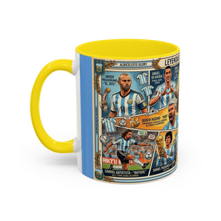 Argentina Soccer Legends Collage Mug | Accent Coffee Mug