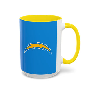 Los Angeles Chargers Lightning Bolt Accent Coffee Mug — NFL Team Coffee Mug
